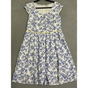 Floral Blue and White Dress